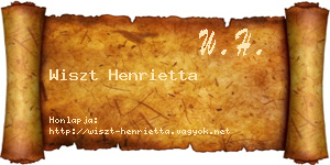 Wiszt Henrietta névjegykártya