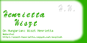 henrietta wiszt business card